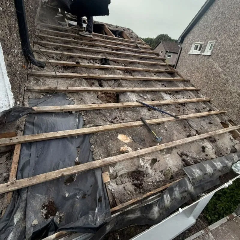 Badly deteriorated leaking tiled roof before replacement in Ballincollig Cork